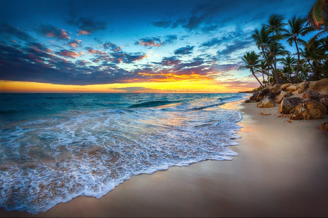 Sunrise over the beach. Punta Cana